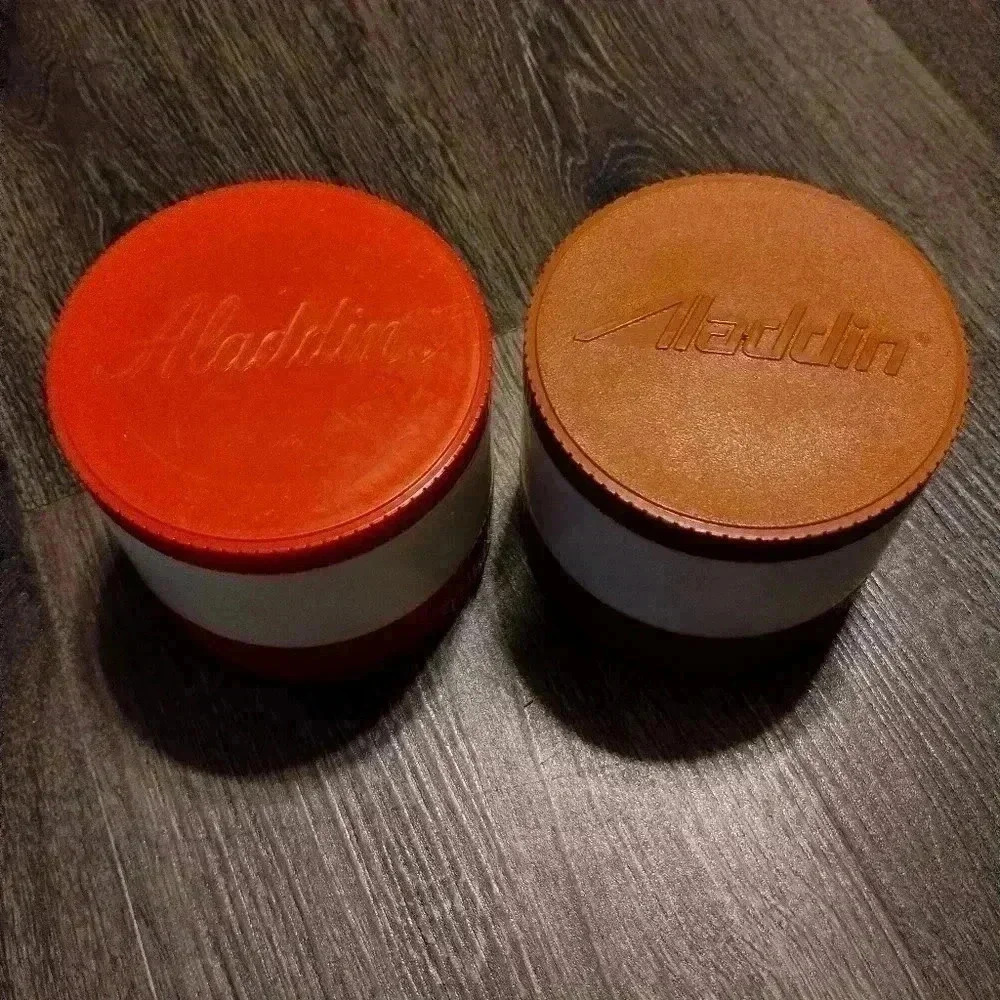 Vintage Aladdin Thermos Jars Green Orange Red